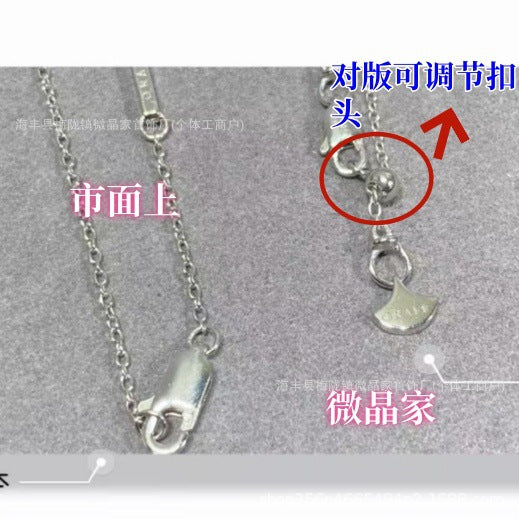 高版本格拉家幻影蝴蝶项链满钻双五蝴蝶粉钻925银镀18k玫瑰金V金