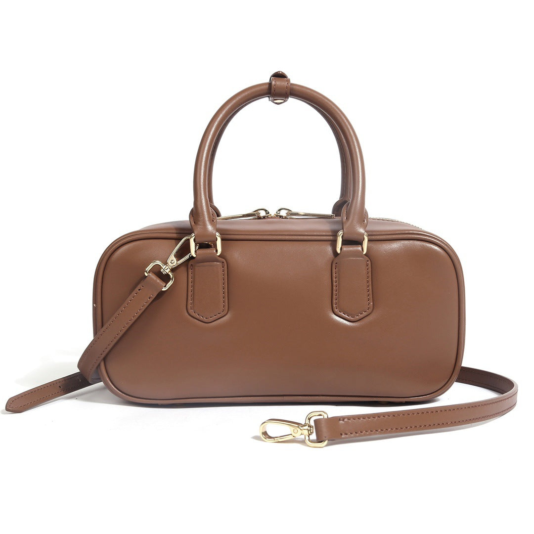 新款ins时尚款保龄球包枕头包百搭横款手提包波士顿包单肩斜挎包