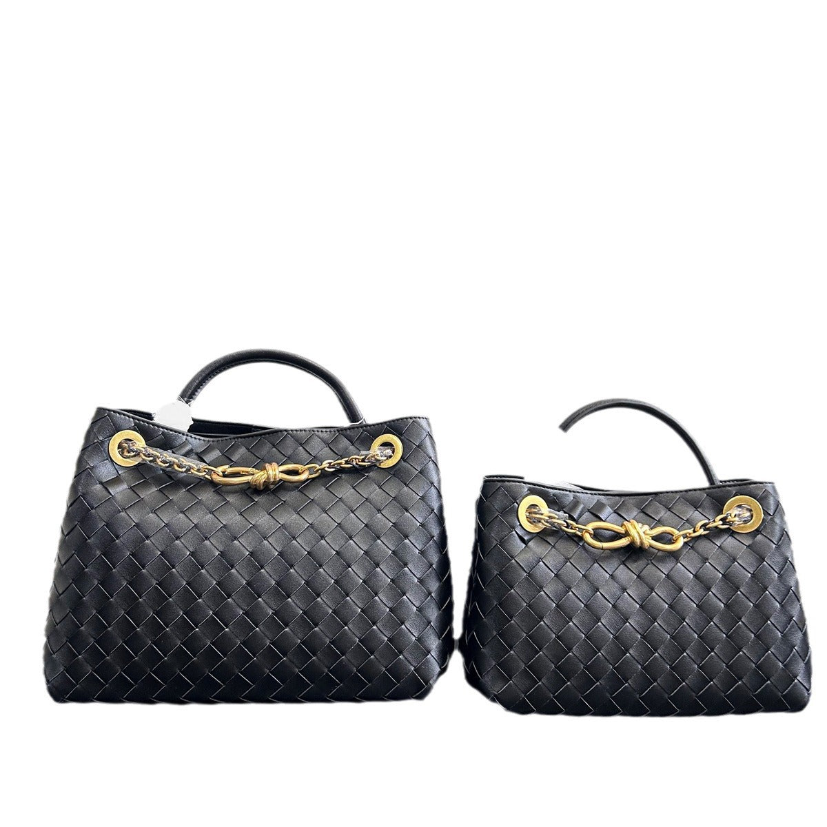 2024夏季新款编织蝴蝶结大容量真皮双肩女包单肩斜跨手提包