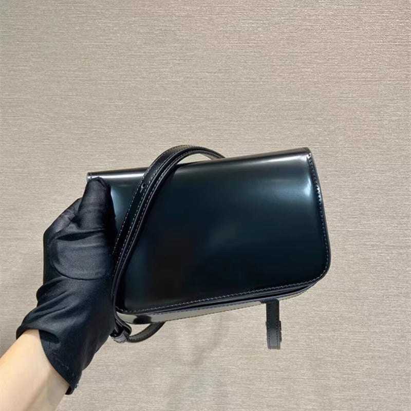 李现同款小方包女 开边珠镜面亮皮单肩斜挎小包精致高级感豆腐包