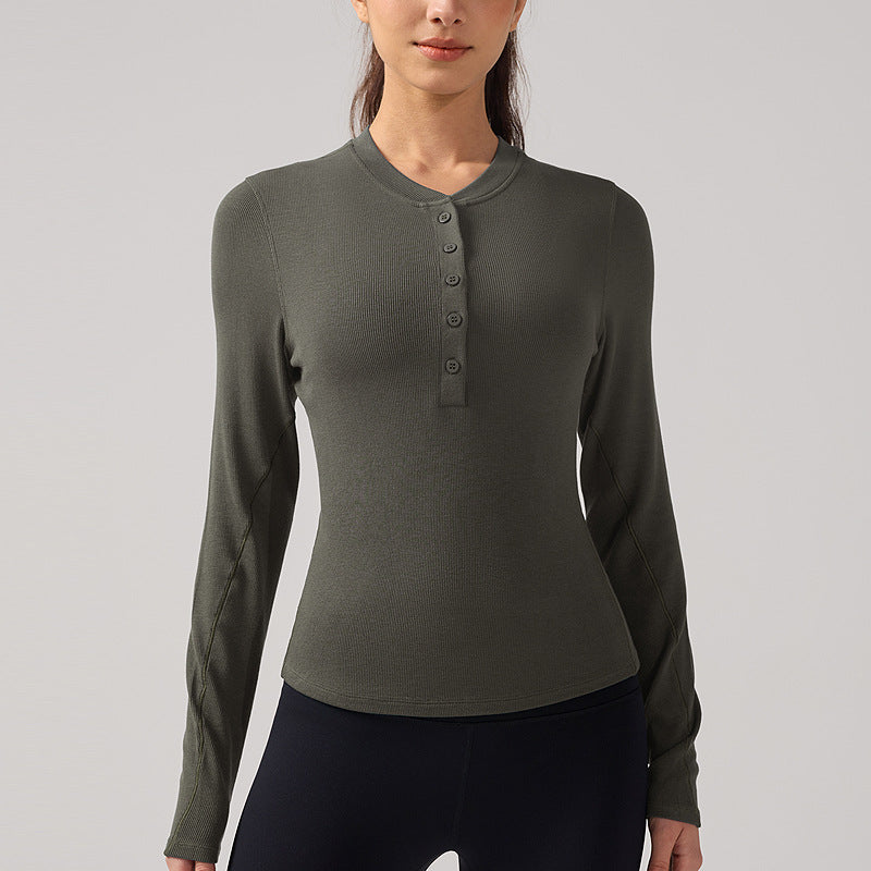 lulu瑜伽服长袖女透气速干抑菌修身t恤裸感亨利衫健身服运动上衣