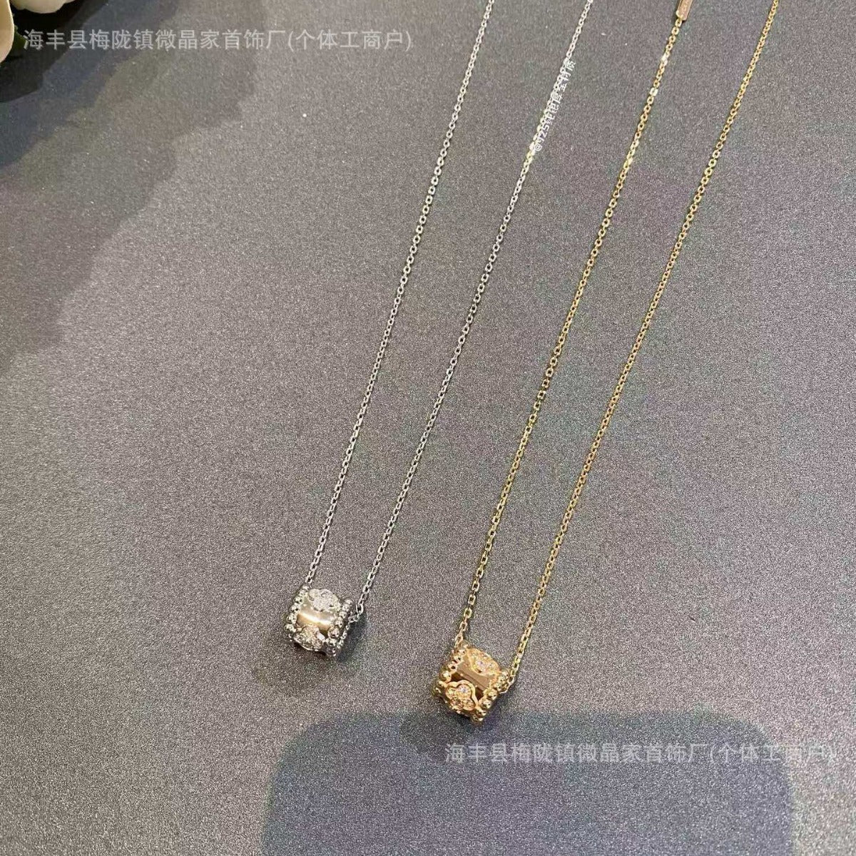 高版本万花筒项链女玫瑰金时尚锁骨链不掉色饰品批发工厂直销跨境