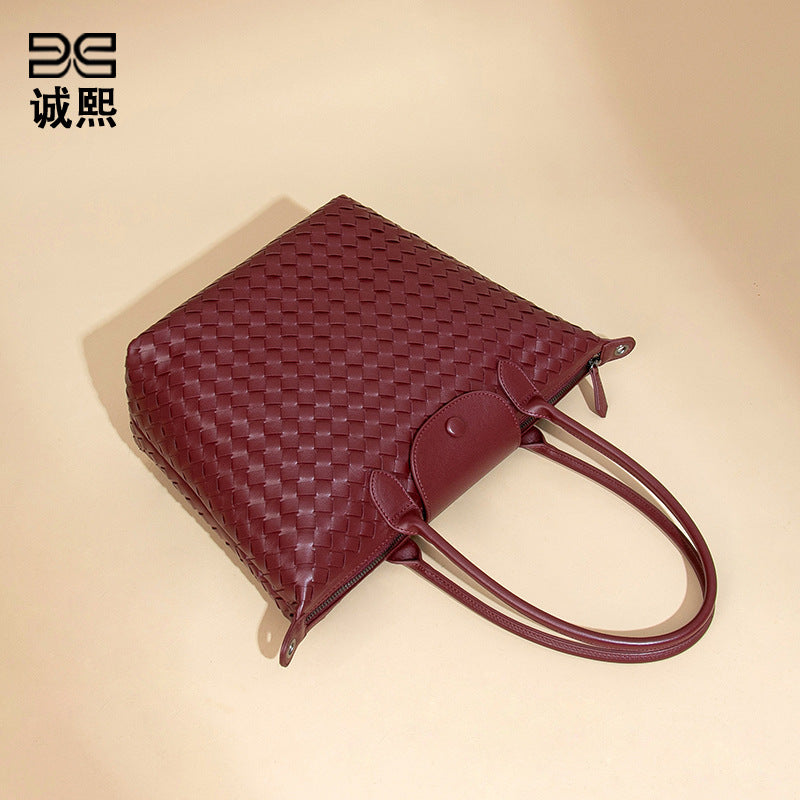 手工编织大号龙襄饺子包高级感气质手提女包百搭斜挎大容量单肩包