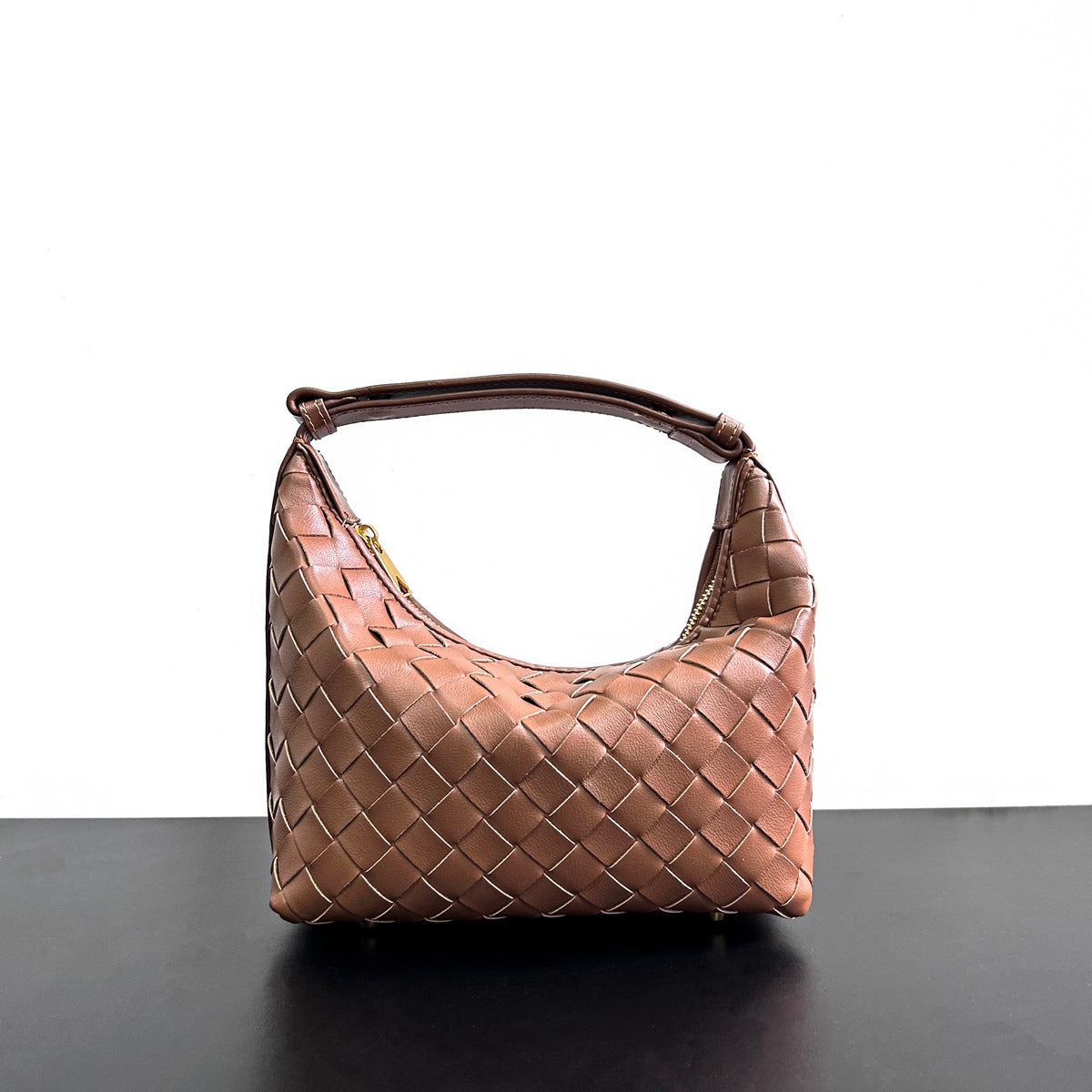 小众设计真皮编织包饭盒小包2023新款手提斜挎包高级感单肩腋下包