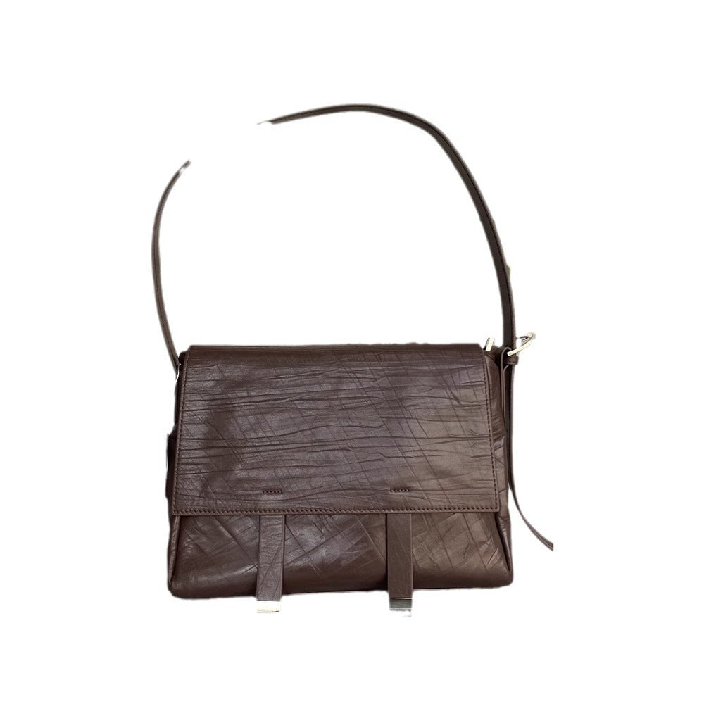 进口头层牛皮外贸出口时尚复古个性手抓纹树木纹休闲邮差包代批发