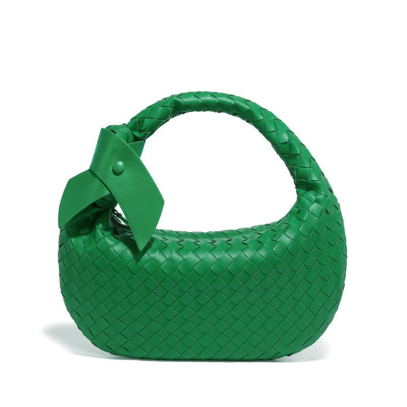 跨境潮流手工编织包包时尚休闲复古饺子包通勤百搭手拎女包单肩包