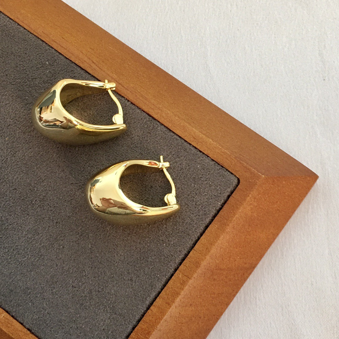 BV家21新款水桶包耳环女高级感气质光面菜篮子包包几何形耳扣