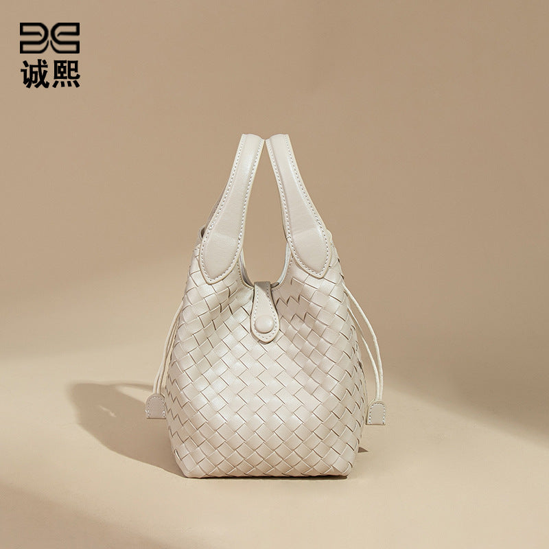 高级感菜篮子水桶包时尚编织女包简约百搭手提包子母单肩斜跨包潮