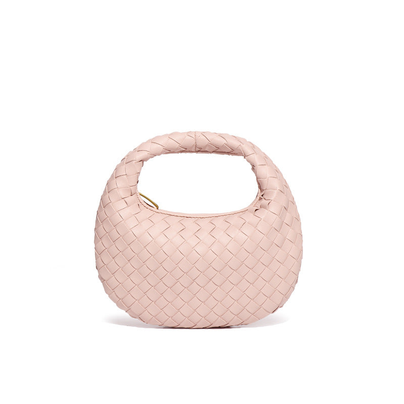 跨境简约时尚手拎饺子包简约手工编织女包工厂批发外贸单肩斜挎包