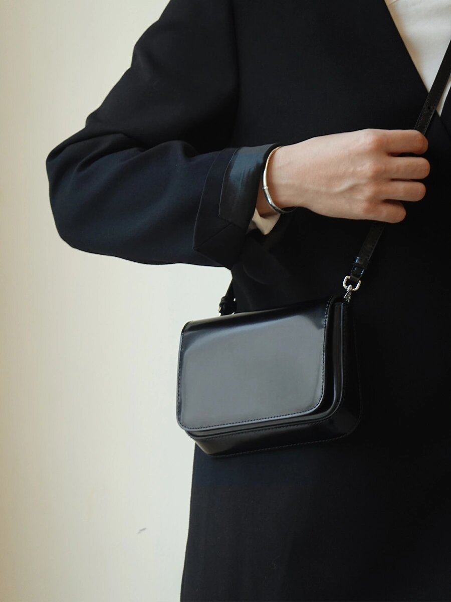 李现同款小方包女 开边珠镜面亮皮单肩斜挎小包精致高级感豆腐包