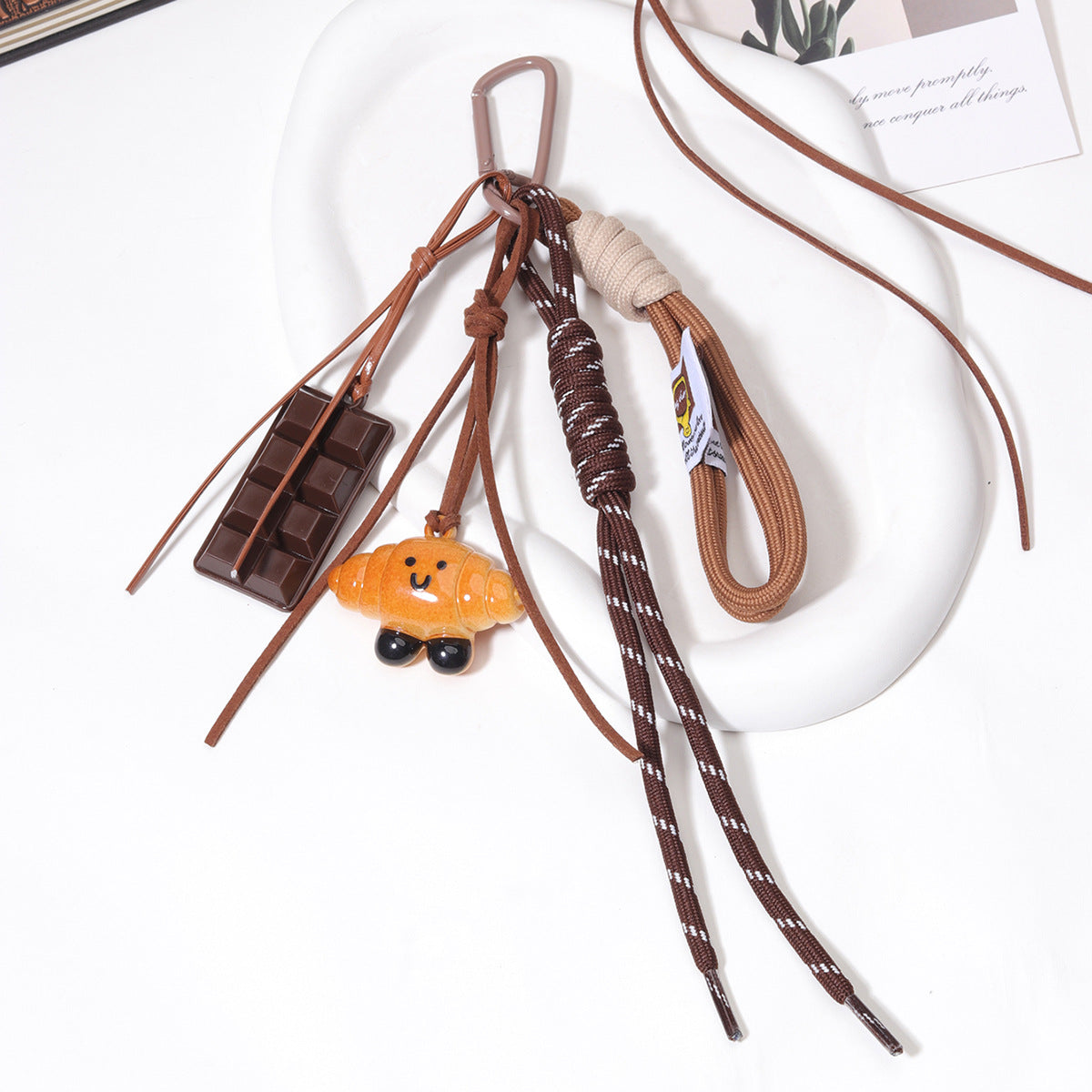 手工DIY碱水面包钥匙扣秋冬美拉德系可爱面包挂件学生情侣书包装