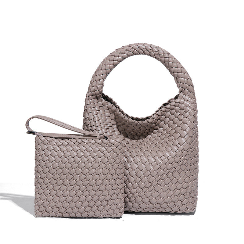 女包工厂2025新品手工编织包包女单肩斜挎腋下手提时尚子母托特包