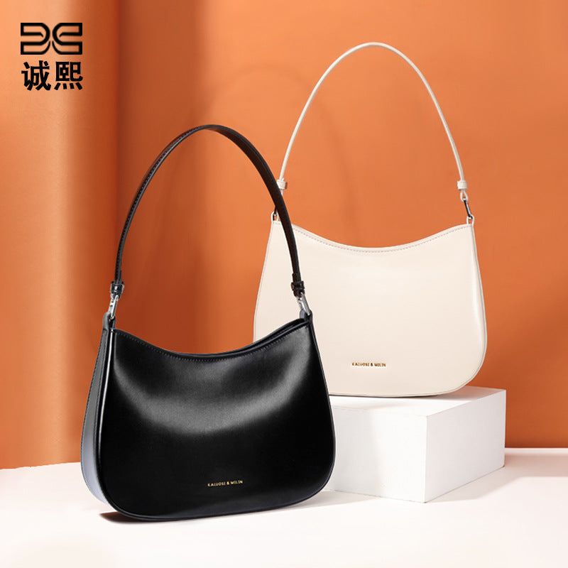 复古高级感手提单肩包韩国小众潮流百搭新月包外贸质感简约腋下包