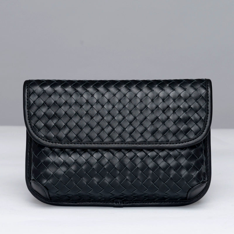 x&bv男士胸包真皮时尚小背包编织男包单肩包头层牛皮多功能斜挎包