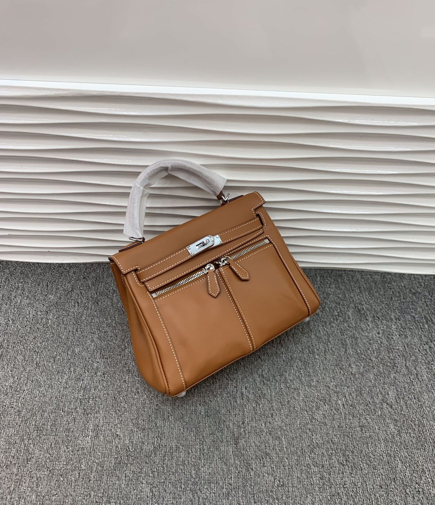 Swift皮 双口袋凯莉 lakis女高级感大容量手提包百搭通勤单肩斜挎