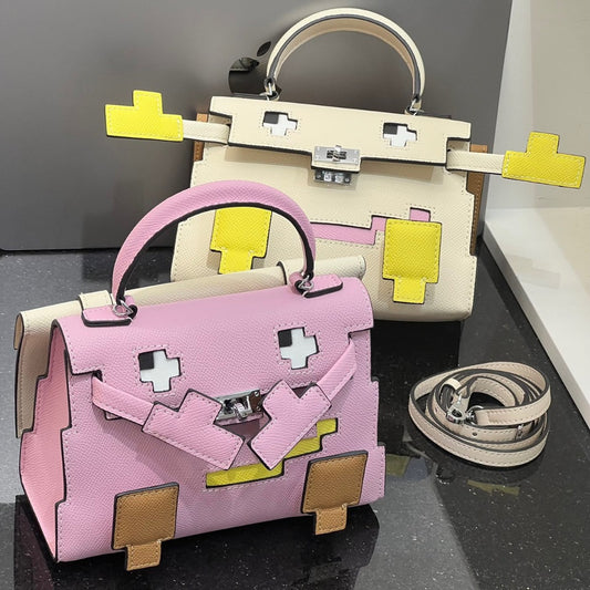 小众设计凯莉包2024新款可爱恶搞小怪兽包牛皮单肩手提包斜挎包女