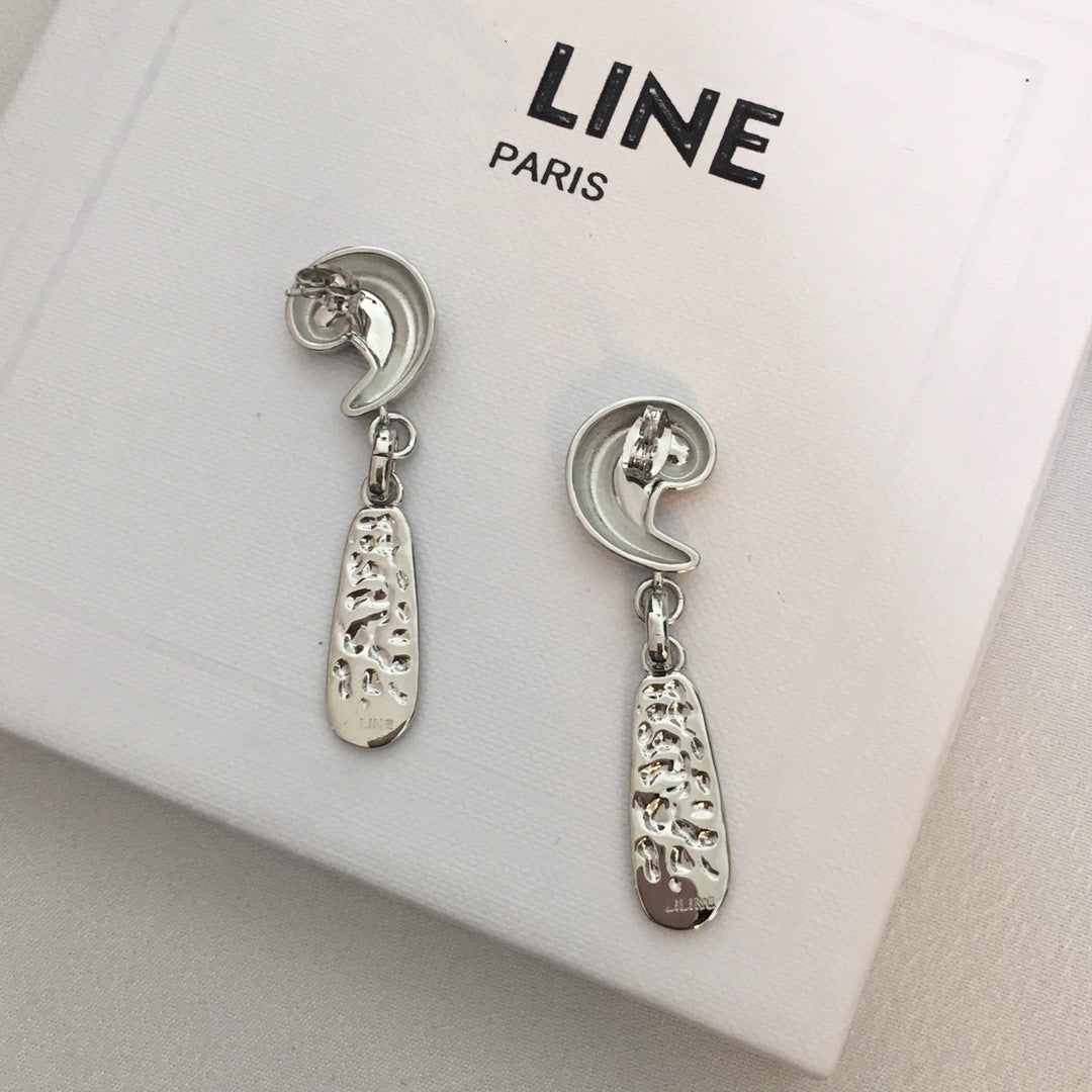 赛家21新款漩涡状耳钉长方条耳坠高级感气质嘻哈几何形朋克风耳环