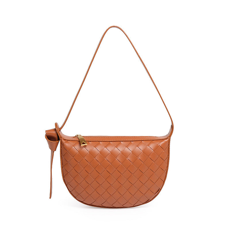 工厂现货批发编织女包高级感马鞍包手提单肩腋下包时尚小众半月包