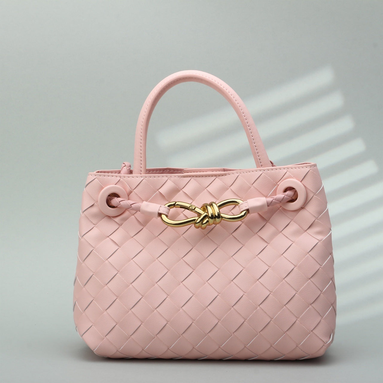 真皮手拎包外贸高级编织包跨境时尚羊皮手提包大容量单肩斜跨包女