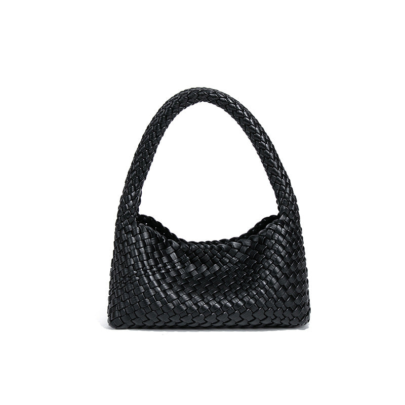 时尚小众2025新款手提包高级感大容量手工编织女包休闲单肩斜跨包