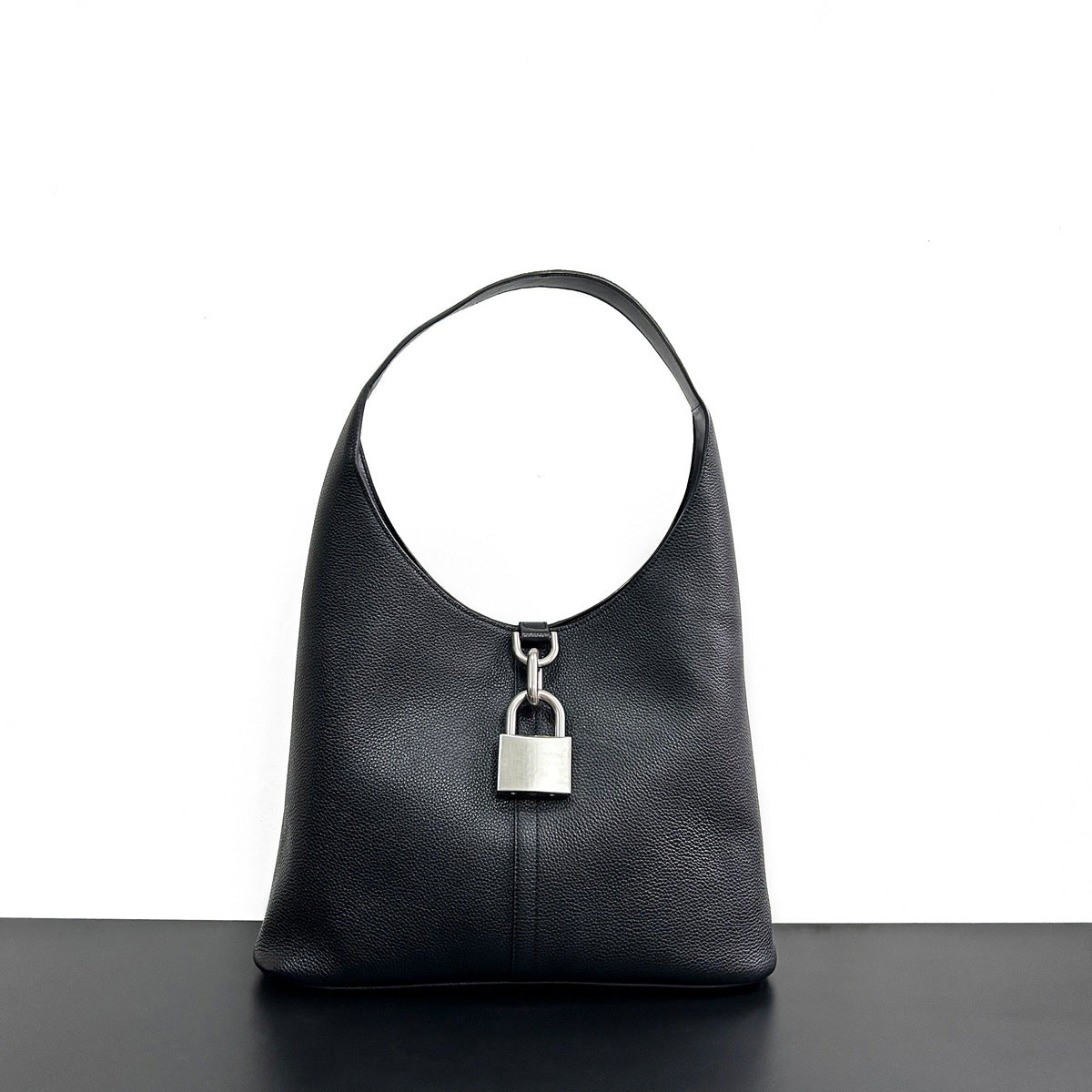 时尚锁头托特休闲单肩包包2024新款菜篮子腋下手提包托特包女