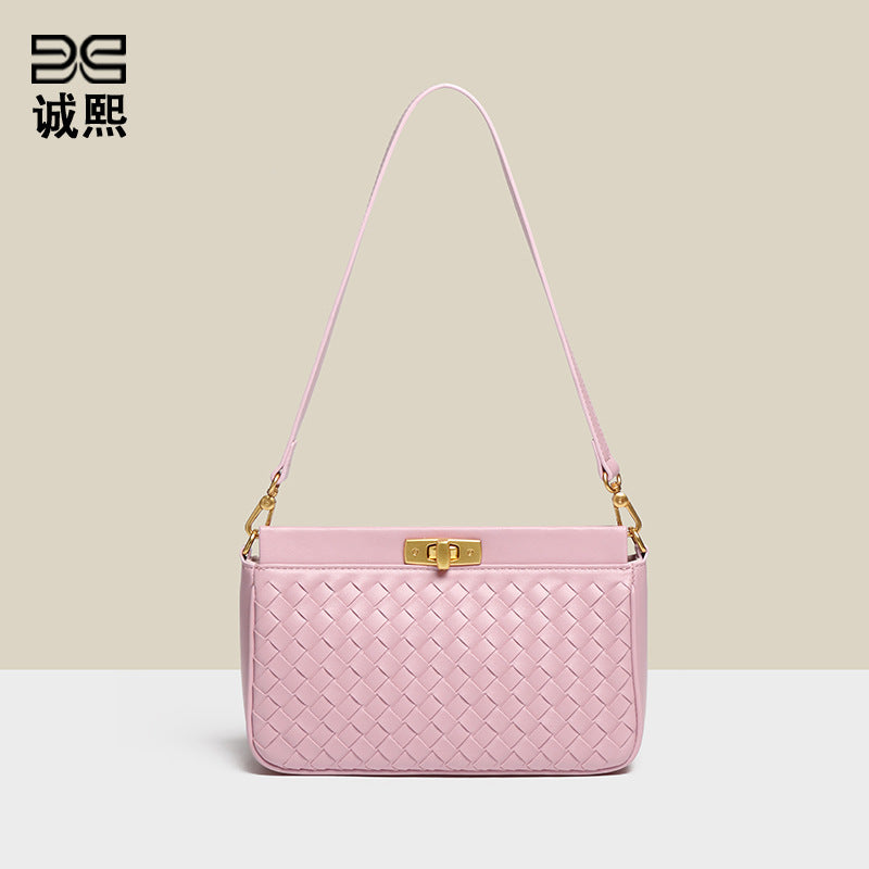 外贸批发初春新款手拎女包时尚休闲手工编织包约会百搭单肩腋下包