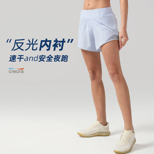 夏季假两件运动短裤女防走光lulu瑜伽裤凉感透气速干健身跑步短裤