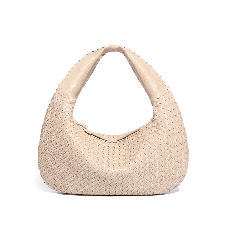 工厂定制LOGO编织包包高级感大容量饺子包跨境手拎单肩女包腋下包