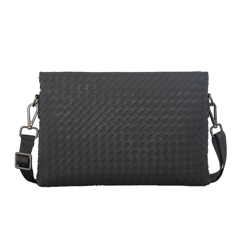 X&BV真皮单肩包男斜挎包大容量编织小背包多功能男士手拿包手包潮