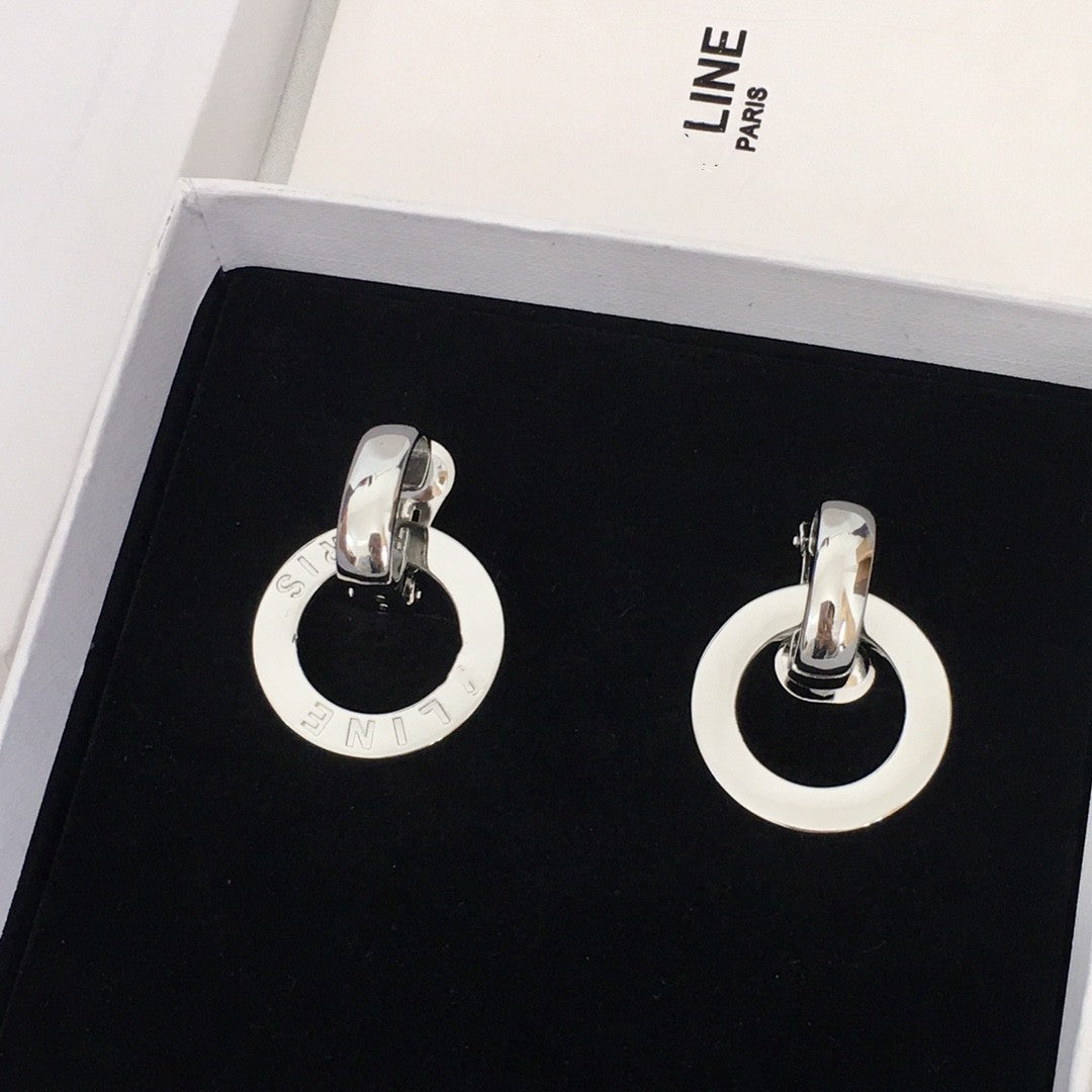 赛家21新款圆片耳夹女高级感气质CELI可拆卸圆圈耳坠可拆卸耳环