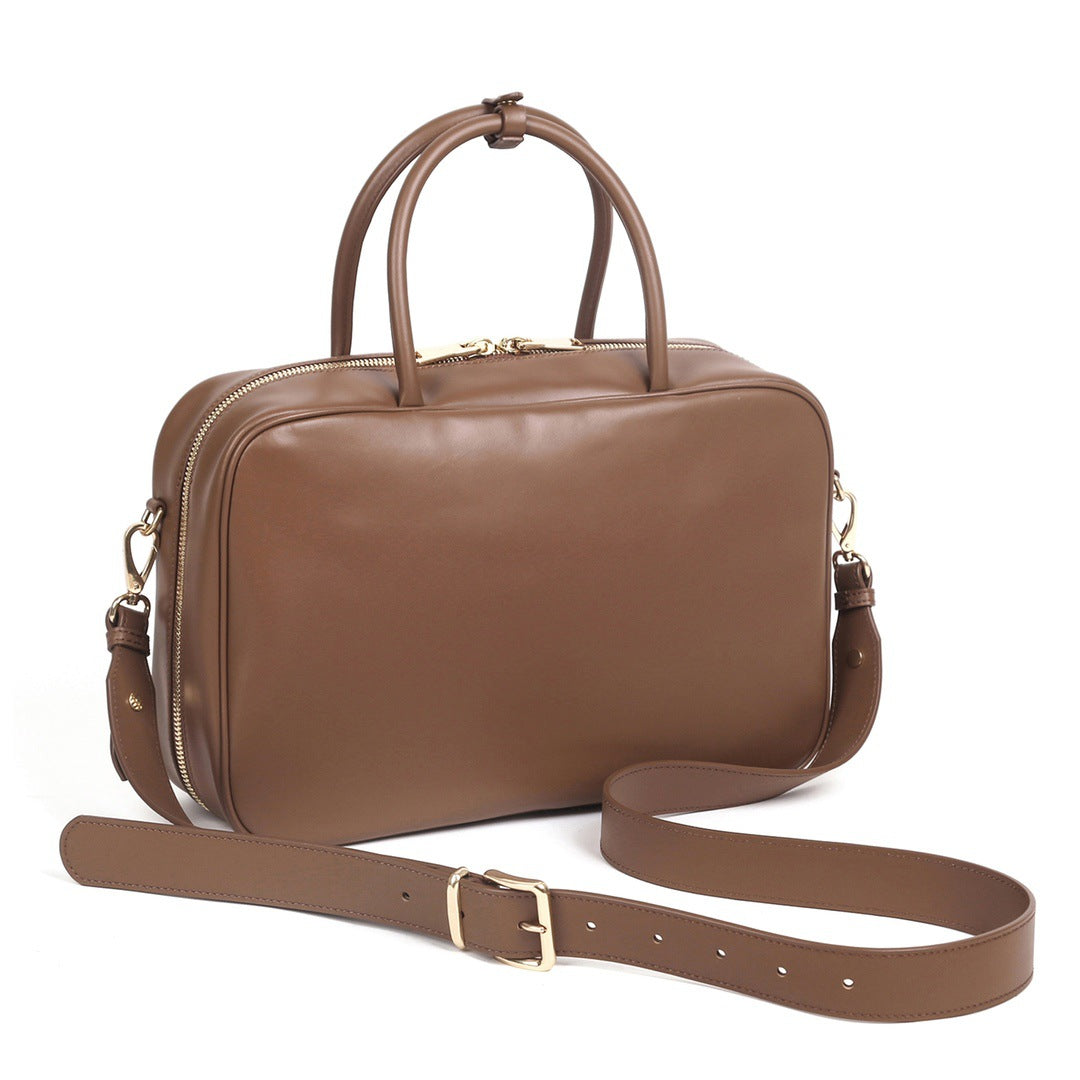 新款ins时尚款保龄球包枕头包百搭横款手提包波士顿包单肩斜挎包