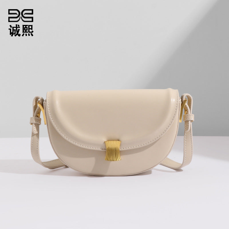 时尚休闲马鞍包高级感小众单肩包半圆新款斜挎女包轻奢简约腋下包