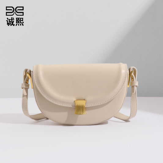 时尚休闲马鞍包高级感小众单肩包半圆新款斜挎女包轻奢简约腋下包