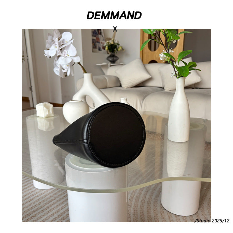 2025新款跨境编织绳结水桶包真皮手拎菜篮子包单肩斜挎小包包女