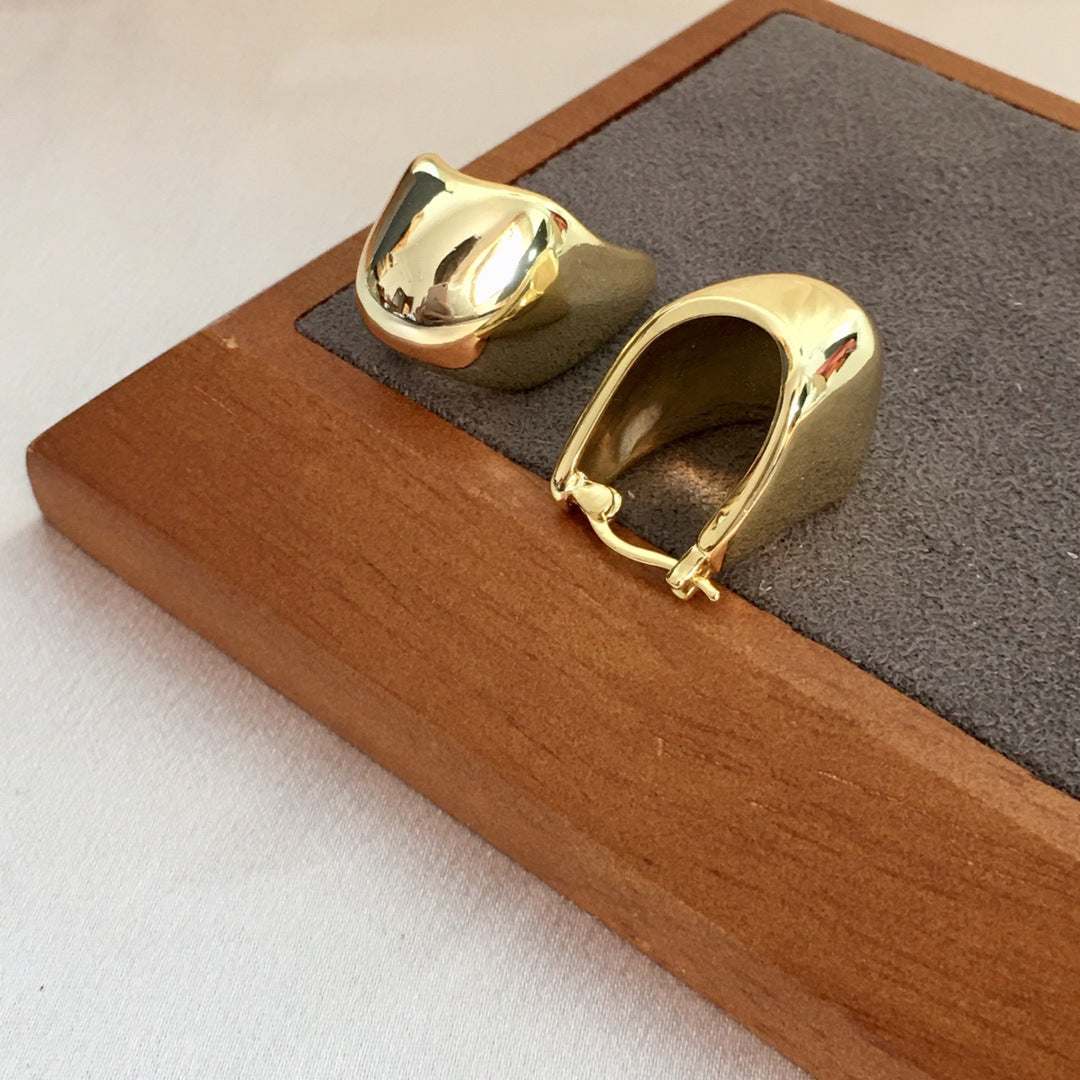 BV家21新款水桶包耳环女高级感气质光面菜篮子包包几何形耳扣