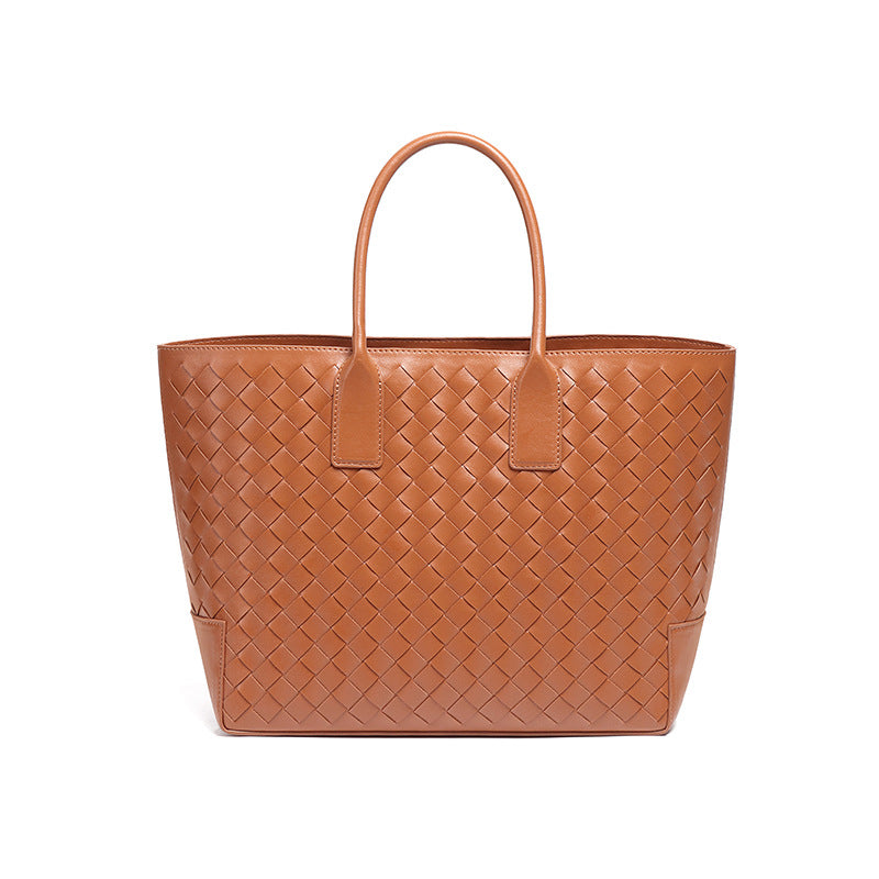 新款潮流大容量手提包通勤百搭手工编织女包跨境高级感子母托特包