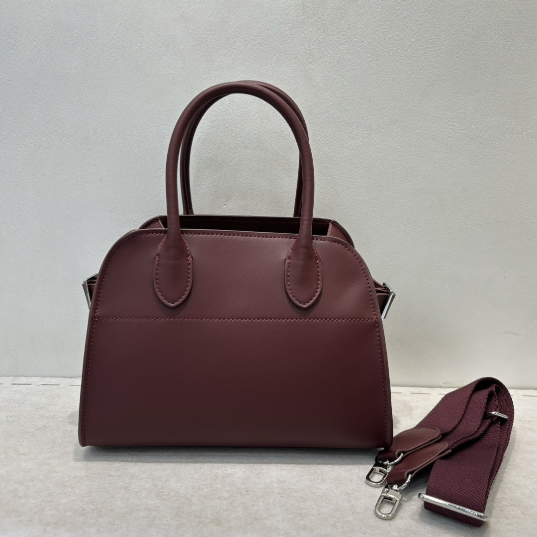 小众复古高级托特包董洁白百何同款真皮大容量通勤手提单肩托特包