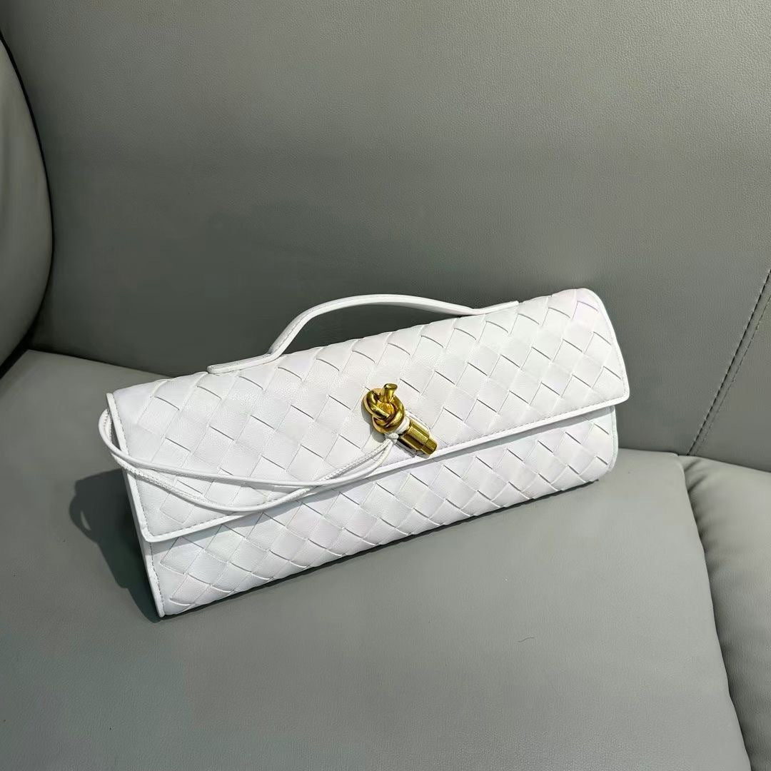 2024新款编织晚宴包牛皮手提包高级横款手提包单肩斜挎包优雅