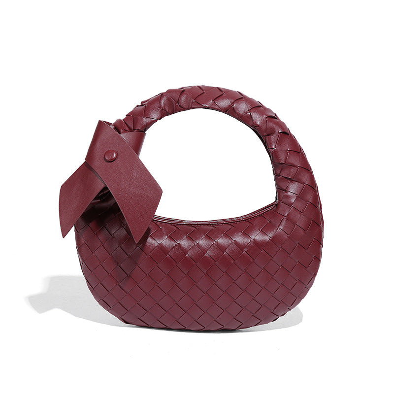 跨境亚马逊货源女包时尚质感手拎腋下包手工编织包夏季潮流饺子包