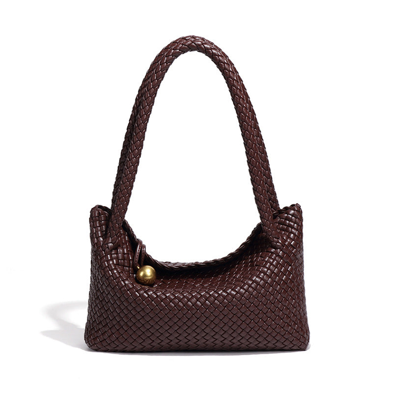 跨境时尚爆款手工编织包包女小众设计单肩腋下包高级感复古饭盒包