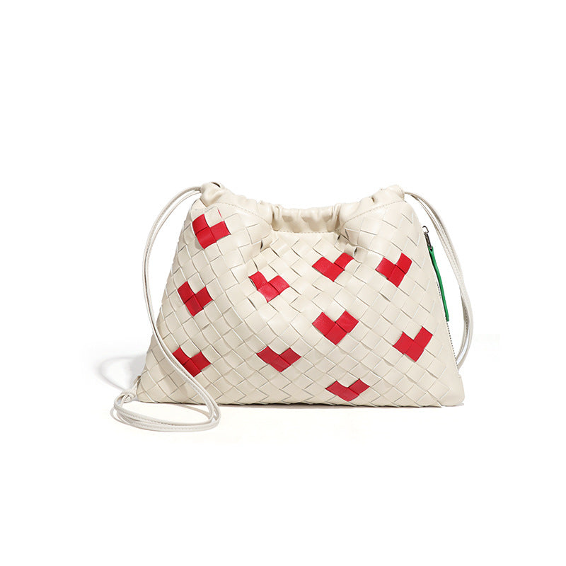 小众手工编织女包2025新款爱心福袋云朵包束口垃圾袋单肩斜跨包包