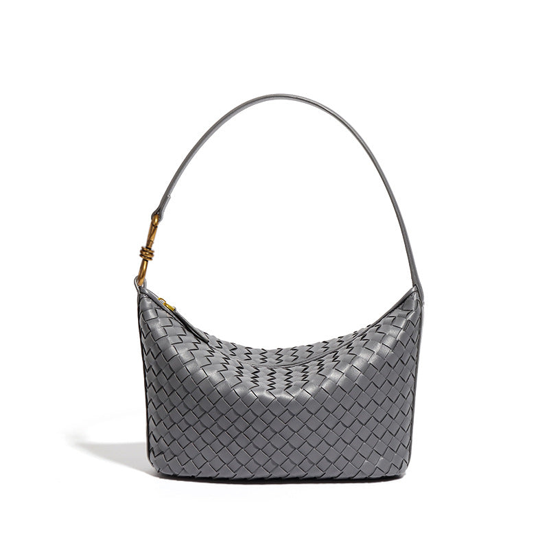 小众手工编织包包时尚单肩斜挎包休闲女简约手提饭盒包潮流腋下包