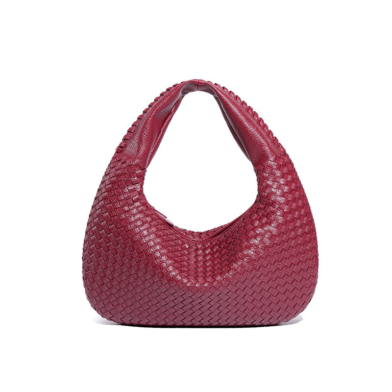 工厂定制LOGO编织包包高级感大容量饺子包跨境手拎单肩女包腋下包