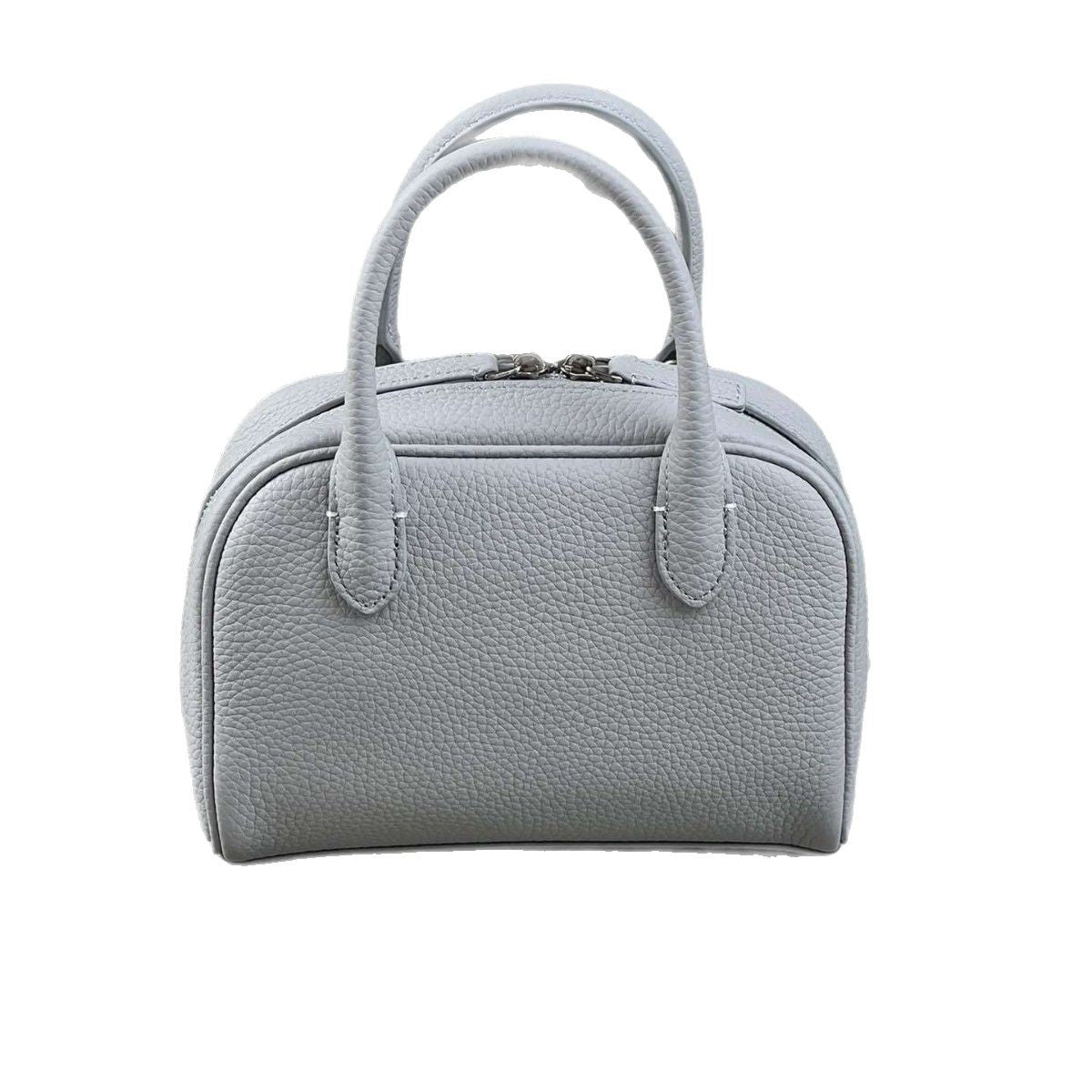 头层牛皮波士顿枕头包韩国小众真皮保龄球手提包时尚单肩斜挎包女