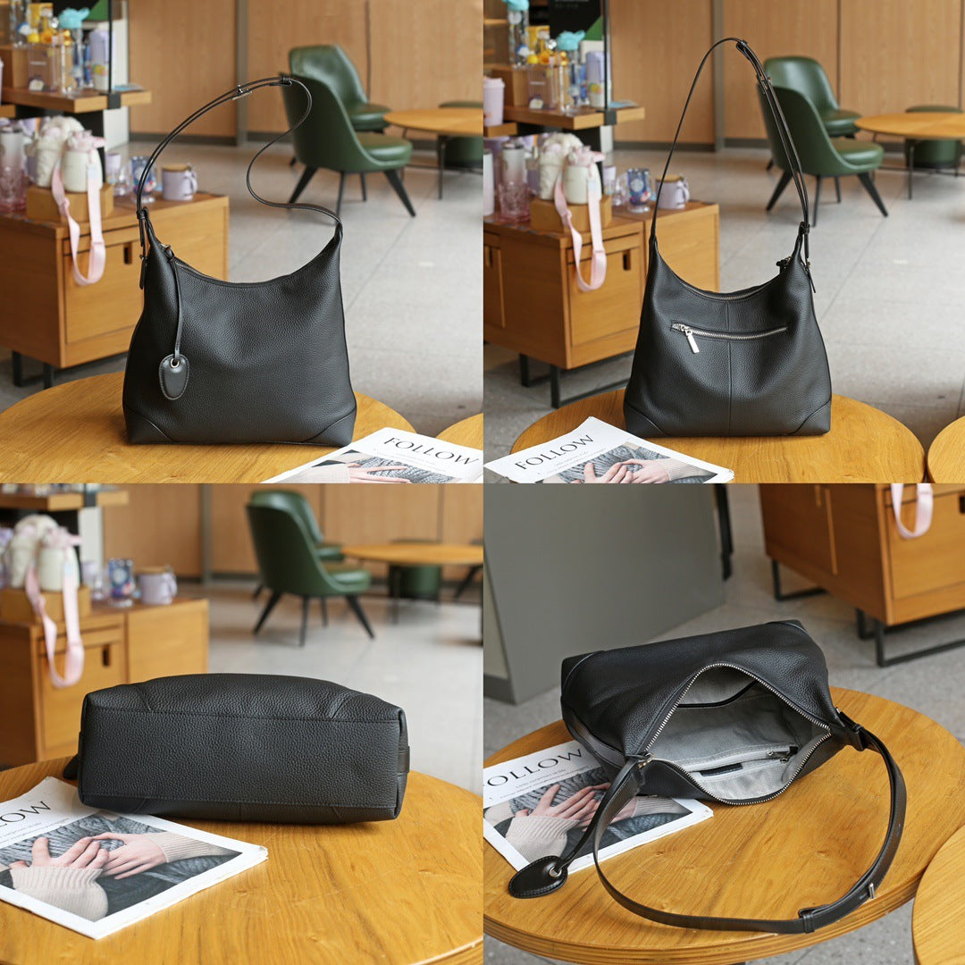 真皮包包女时尚TOGO头层中古腋下包2023新款百搭水桶包单肩斜挎包