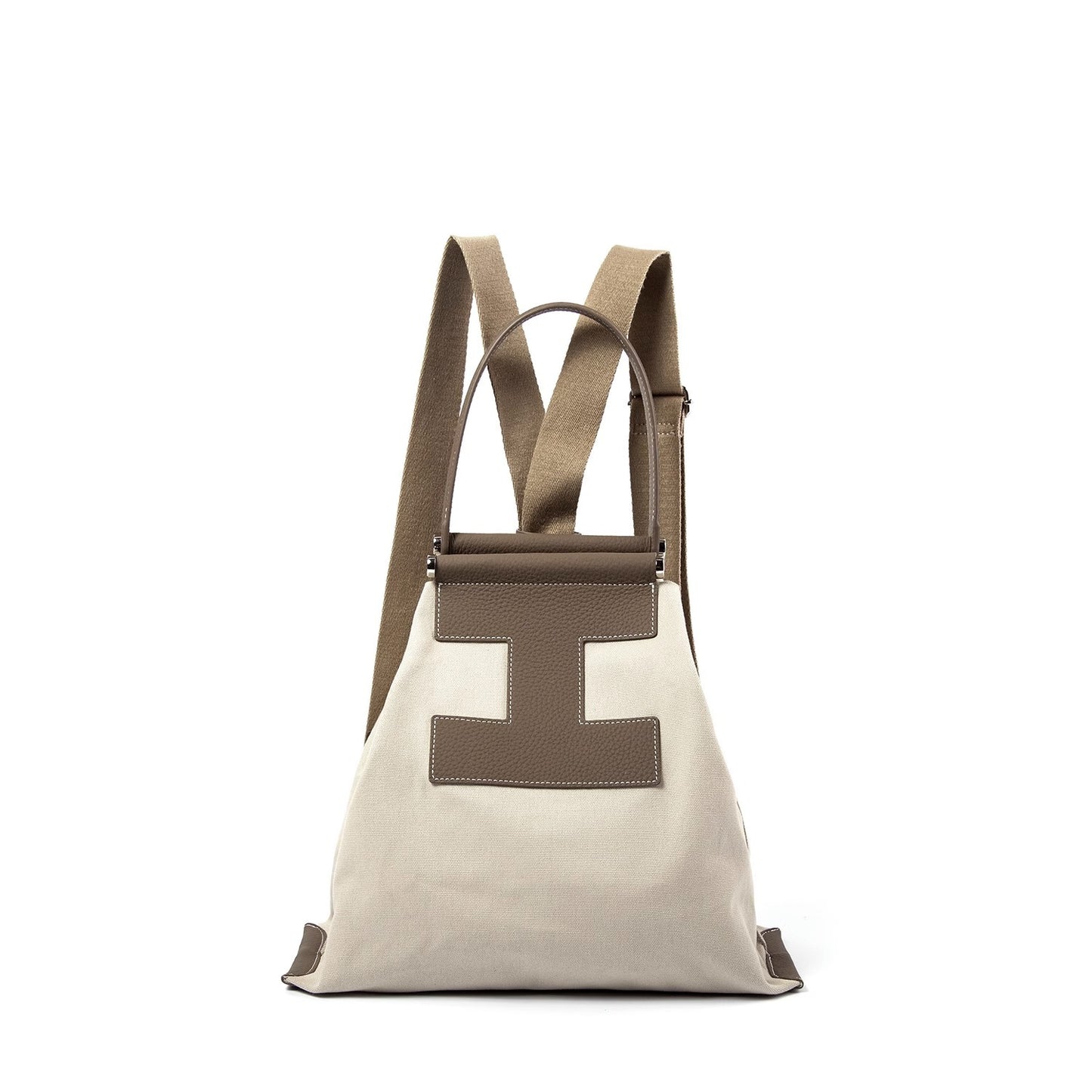 双肩包日韩风小众iacu都市简约帆布牛头层皮多背法功能托特女