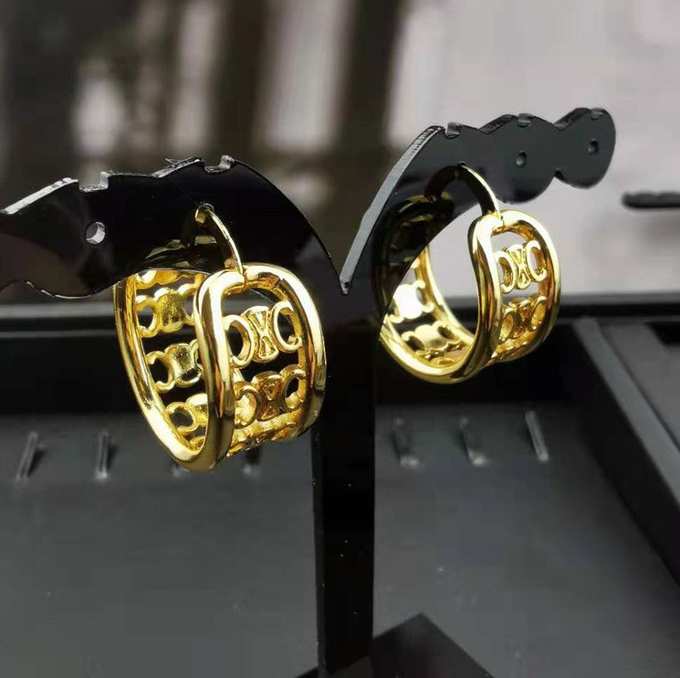 赛家新款凯旋门耳圈欧美手环复古vintage中古圈圈凯旋门耳环手镯