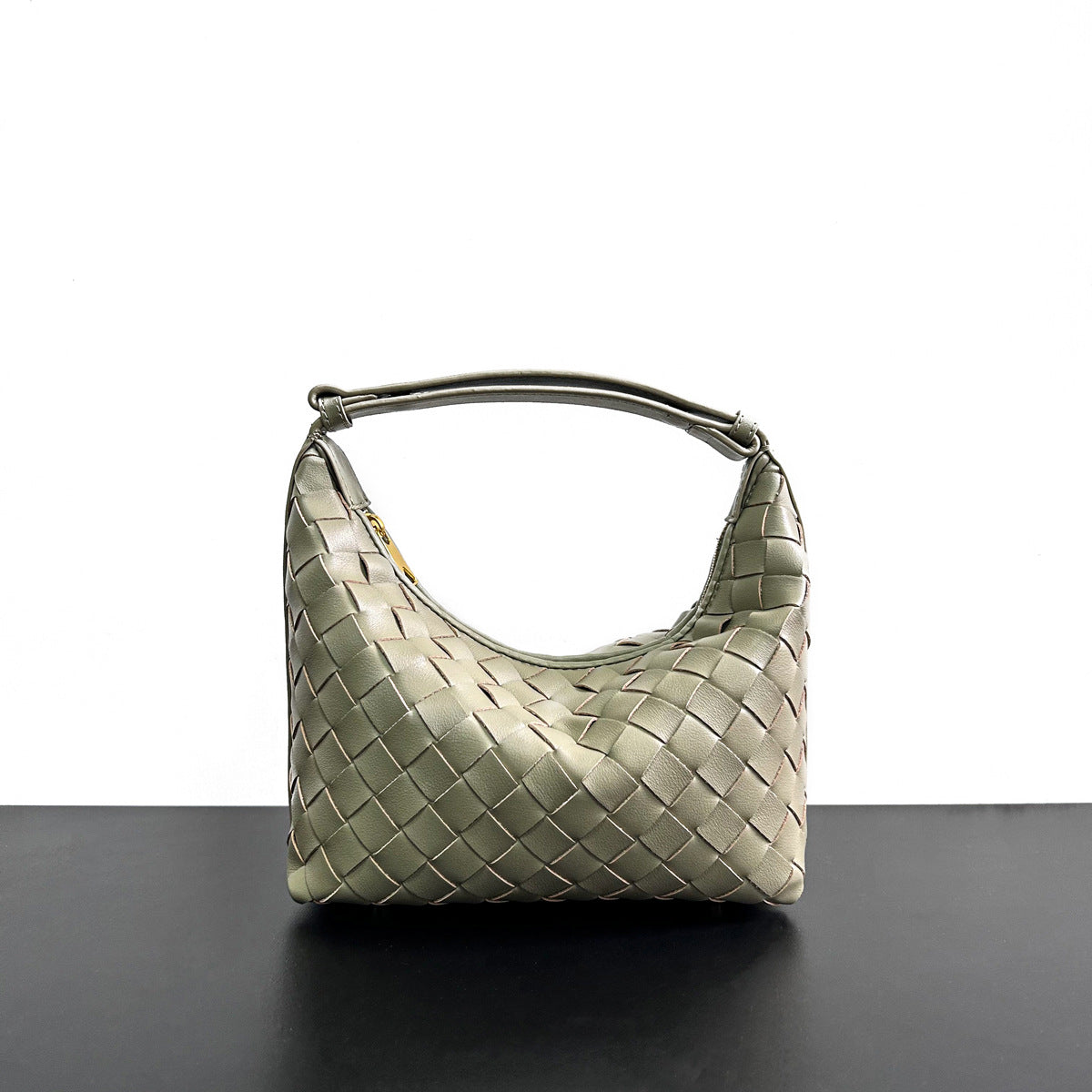 小众设计真皮编织包饭盒小包2023新款手提斜挎包高级感单肩腋下包