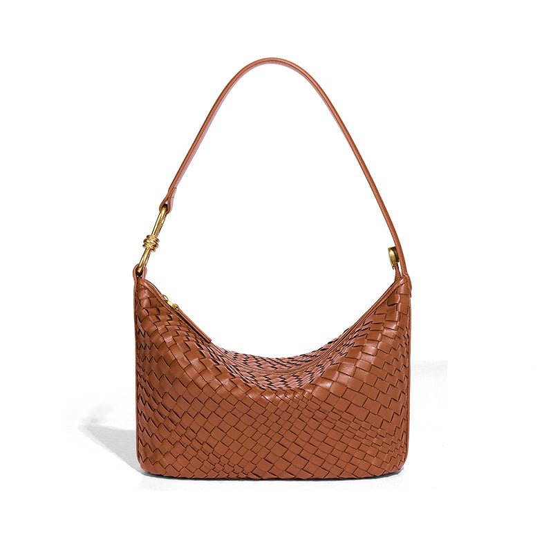 小众手工编织包包时尚单肩斜挎包休闲女简约手提饭盒包潮流腋下包