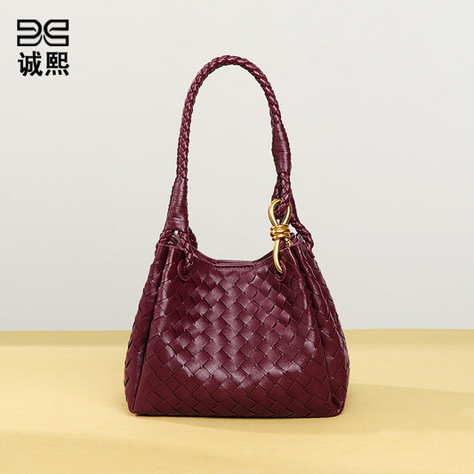 个性复古编织水桶包新款手拎降落伞斜挎女包两件套子母单肩斜跨包